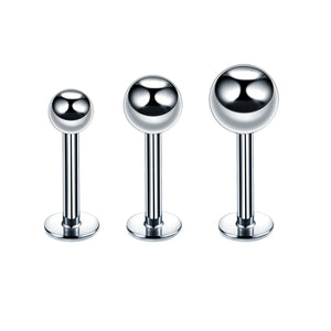 1 Pair Titanium Steel Stud Earrings Small Ball Screws Lip Piercing Body Jewelry for Men