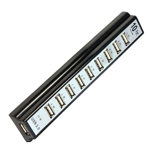 10-Port USB 2.0 Hub Splitter for Keyboard, Mouse, U-Disk, Phone Charging Cable Adapter
