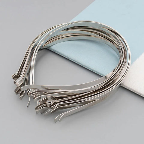 10pcs Metal Blank Hairbands Set, 3-7mm Width, DIY Hair Accessories for Women, Crafting Headbands