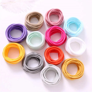10-Pack Traceless Nylon Stretch Headbands for Newborns & Kids - Elastic Baby Hair Accessories