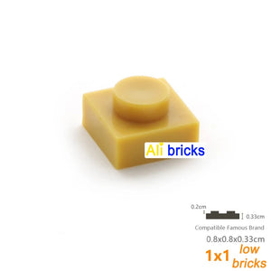 100pcs 1x1 Building Block Plates for Kids DIY Brick Sets STEM Learning Toy