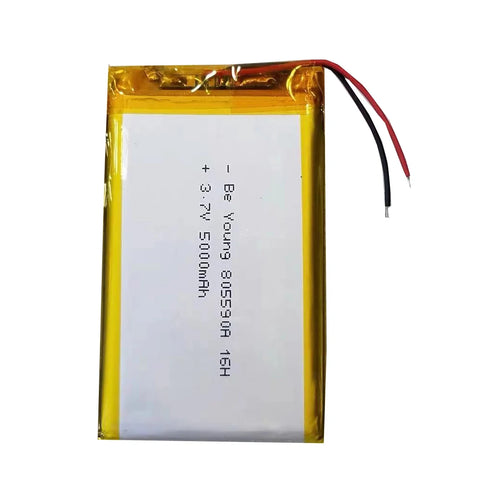 3.7V 5000mAh Lithium Polymer Battery 805590 for DIY Projects, Back Clip Charge, Projector Power Supply