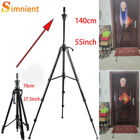 Adjustable Metal Wig Head Stand Tripod for Cosmetology Hairdressing Canvas Mannequin Heads