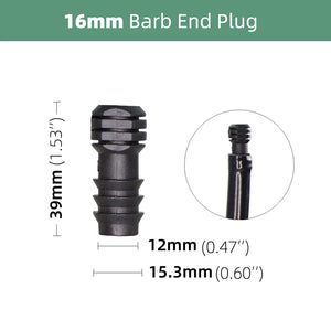 10-Pack 16mm Hose Connectors for 1/2" Drip Irrigation Watering Systems