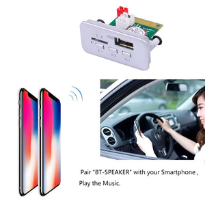 "12V Bluetooth 5.0 Car MP3 Player Kit with USB, TF, FM Radio, Wireless Audio Receiver Decoder Board"