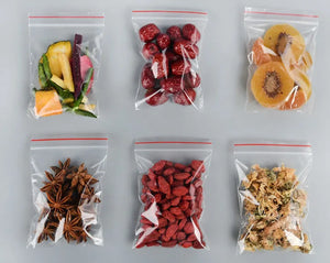 100 Pack Freezer Safe 50 Micron Ziplock Bags, Food Storage for Snacks & Cookies