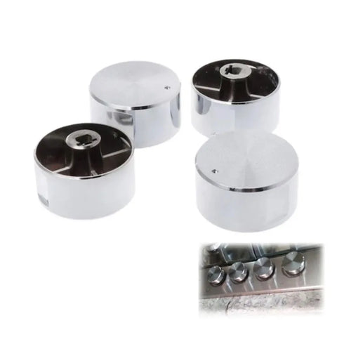 Gas Stove Rotary Switch Knob Set, 2pcs Zinc Alloy Chrome-Plated, Replacement Parts for Gas Stove