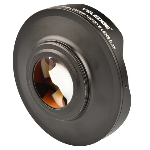 37mm/43mm 0.3x HD Fisheye Wide Lens Adapter w/ Hood for Video Cameras Camcorders