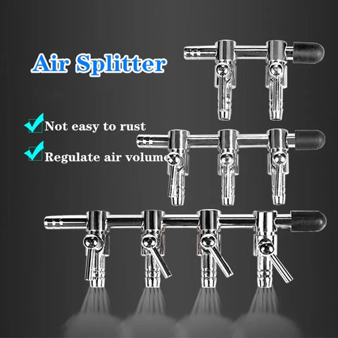 8-Way Aquarium Air Splitter Valve Flow Control for Fish Tank Pump Distribution
