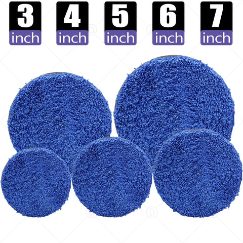 3-7 Inch Wax Buffer Pads Microfiber Polishing Buffing Pads for DA/RO Polisher Car Wash Detailing