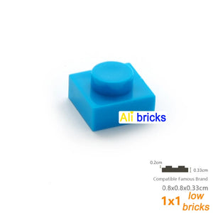 100pcs 1x1 Building Block Plates for Kids DIY Brick Sets STEM Learning Toy