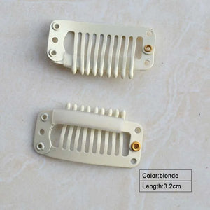 100pcs Hair Extension Clips 3.2cm 9-Teeth - Manganese Steel Salon & DIY Use
