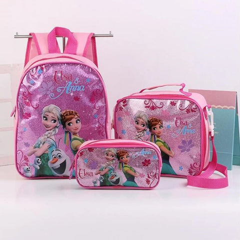 Disney Frozen Elsa Princess Kids Backpack Set - 3pc School Bag for Toddlers Boys Girls Kindergarten