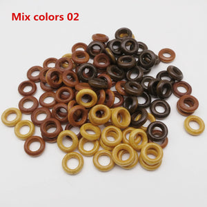 100pcs Large Hole Wooden Beads for Jewelry, Dreadlocks, Hair Braids, Crafts Wholesale