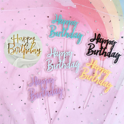 Birthday & Wedding Cake & Cupcake Toppers Set - Party Decorations