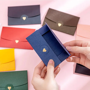 10 Pack Color Retro Bronzing Mini Envelopes 10.5x7cm - Iridescent Paper for Love Letters & Invitations