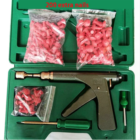 Auto Bike & Motorcycle Tubeless Tire Puncture Repair Kit - Plug Gun for Car, Bike & Garage Use