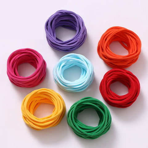 100pcs Baby Girl Soft Elastic Nylon Headbands, Infant Accessories, Stretchy Skinny Hairbands for Newborns and Toddlers