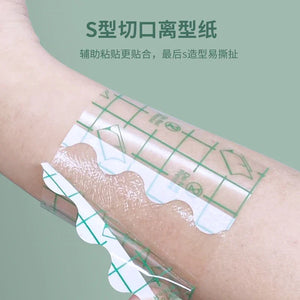100pcs Large Curved Square Transparent Waterproof Adhesive Wound Healing Dressing Tape Bandages