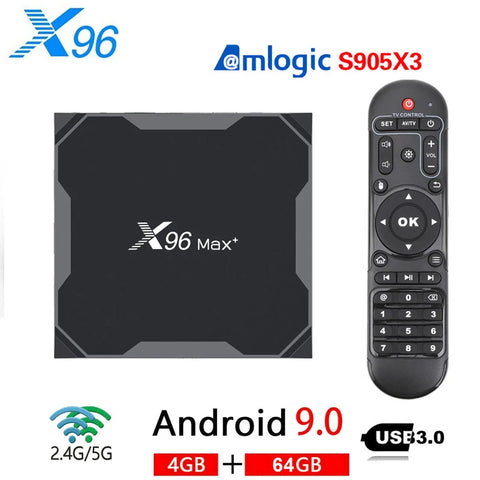 4K 8K HD Smart TV Box Android 9.0 Amlogic S905X3 Quad Core 4GB/32GB/64GB Wi-Fi BT4.0 Set Top Box