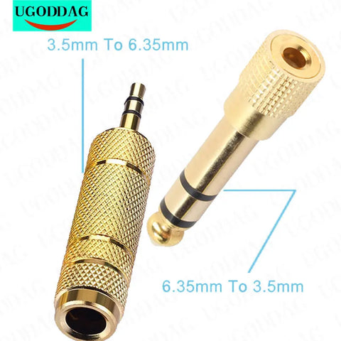 6.35mm to 3.5mm Audio Adapter, Headphone Plug Converter, Male to Female Aux Connector, Amplifier Microphone Converter