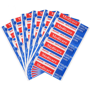 100 Pack Waterproof Nonwoven Adhesive Bandages First Aid Strips Patch Plaster