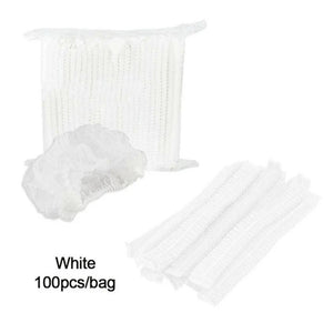 100pcs Disposable Elastic Mesh Caps Non-woven Breathable Hair Nets for Cooking, Food Service, Salon, Spa, Home