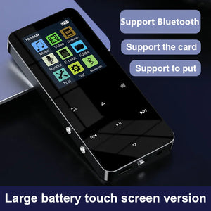 2" Metal Touch MP3 MP4 Music Player, Bluetooth 5.0, FM Radio, Alarm, E-book, Card Support