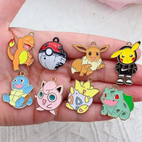 10pcs Pokémon Pikachu Cartoon Pendant Charms DIY Necklace Jewelry Making Supplies