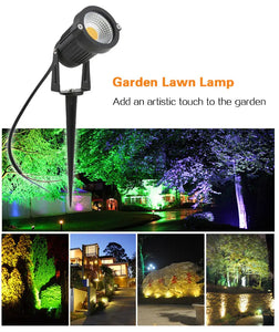 10-Pack LED Garden Lawn Lights Waterproof AC/DC Outdoor Spike Path Spotlights IP65 - 220V/110V/12-24V, 7W/5W