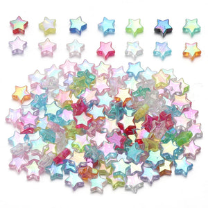 100pcs AB Color Star Acrylic Beads for DIY Jewelry Making Necklace Bracelet Spacer Charms