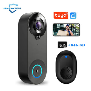 1080p Wireless Video Doorbell Camera, WiFi Smart Home Security, Motion Detect, Night Vision, Tuya Intercom