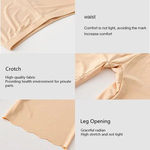 Women's Seamless Ice Silk High Waist Anti-Chafe Thigh Safety Shorts Plus Size Under Skirt Boxers Panties