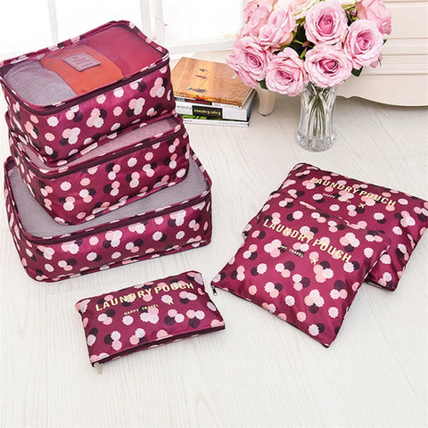 6 Pc Travel Packing Cube Set for Clothes, Shoes, Wardrobe & Suitcase Organization