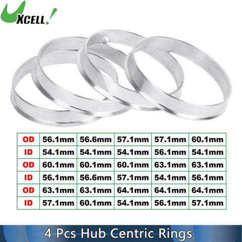 4pcs Car Hub Centric Rings Wheel Bore Reducer 56.1-64.1mm to 54.1-57.1mm Tire Alignment