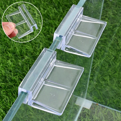 8-Pack Clear Glass Aquarium Lid Clips, Fit 5-12mm Thickness
