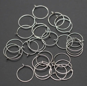 100pcs Round Loop Earring Blanks: 20-35mm Iron Wire Hoops for DIY Jewelry Making