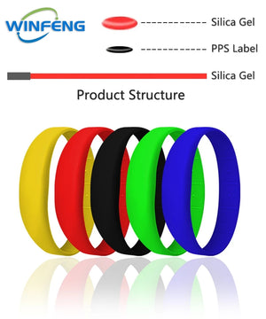 10-Pack 125kHz RFID Silicone Wristbands Waterproof TK4100 EM4100 Proximity Bracelets for Men & Women Swimming Pool