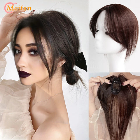 Clip-in Synthetic Fake Bangs Hair Extension Natural Neat Fringe Topper Hairpiece