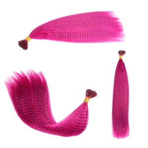 10 Pcs Colored Feather Hair Extensions I Tip Synthetic Zebra Strands Hairpiece