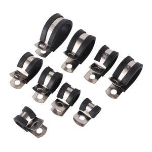 10-Pack Rubber P-Clamps for Cable, Hose & Pipe - Electrical and Plumbing Clips