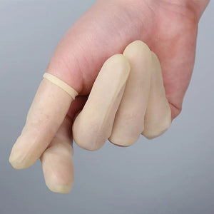 100pcs Natural Rubber Finger Cots Non-Slip Latex Finger Covers for Nail Art, Reusable Protective Fingertips Gloves