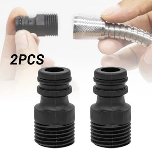 1/2" Quick Connect Garden Hose Adapter Set, 2-Pack - Easy Fit Garden Tool Accessory