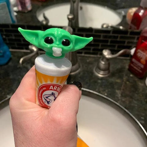 Baby Yoda Toothpaste Dispenser - Cute Kids Bathroom Anime Squeezer Toy