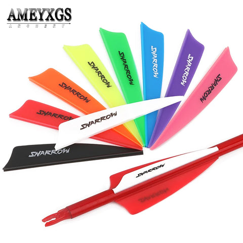3" Archery Arrow Vanes 50pcs Plastic Feather Fletching for Aluminum Fiberglass Carbon Shafts