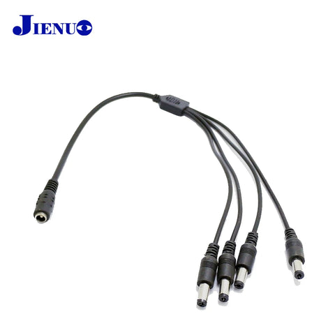 4-Way DC Power Splitter Adapter Cable 5.5x2.1mm for CCTV Security Cameras LED Strips