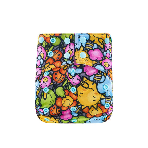 Eco-Friendly Organic Cotton Reusable Baby Cloth Diaper Nappy with Double Leaking Guard, 3-15kg