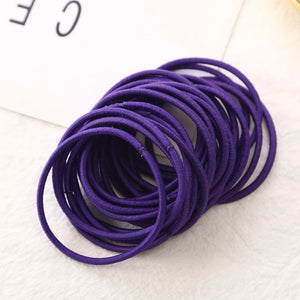 10 Pack Black Blue Elastic Hair Ties for Ponytails - Durable Rubber Band Hair Accessories