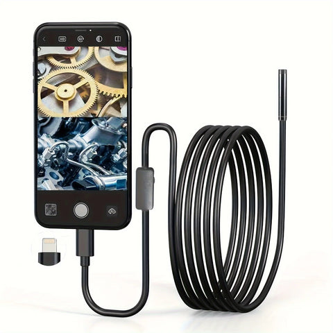 HD 960P Waterproof Inspection Endoscope for iOS - Industrial Sewer Borescope for Car Checking