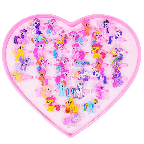 Cartoon Animal Unicorn Pony Rings Set – Kids Jewelry Party Favors Xmas Gift 10/20pcs